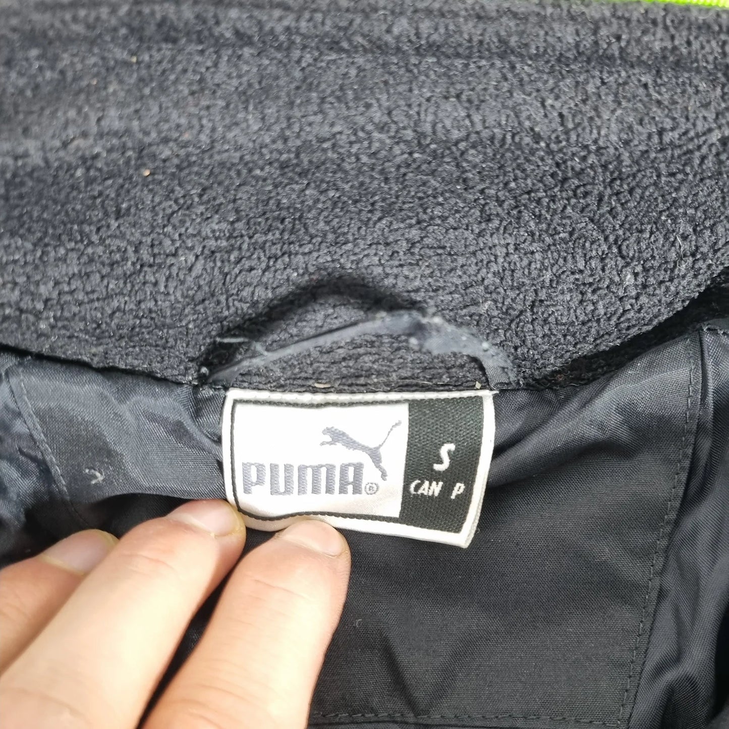 PUMA Cellerator Puffer Jacket Dark Grey / Neon Green – Vintage 2000s Sports Winter Jacket