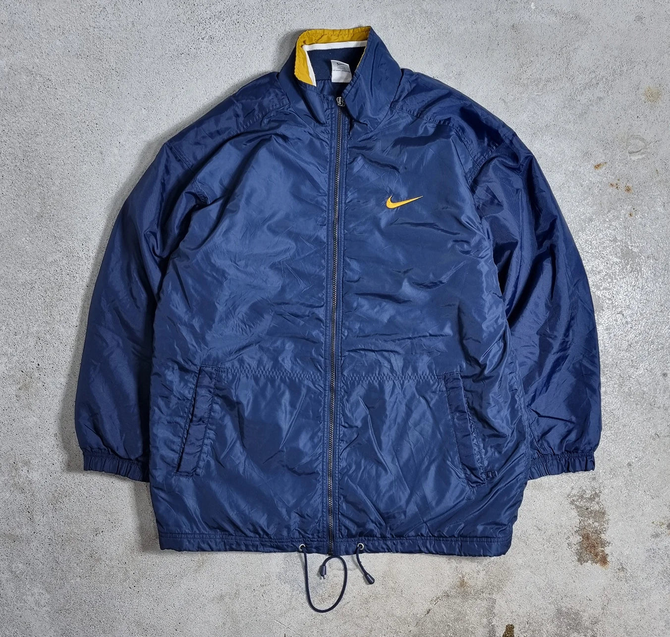 Nike Navy Blue Yellow Windbreaker – Vintage 90s Track Jacket