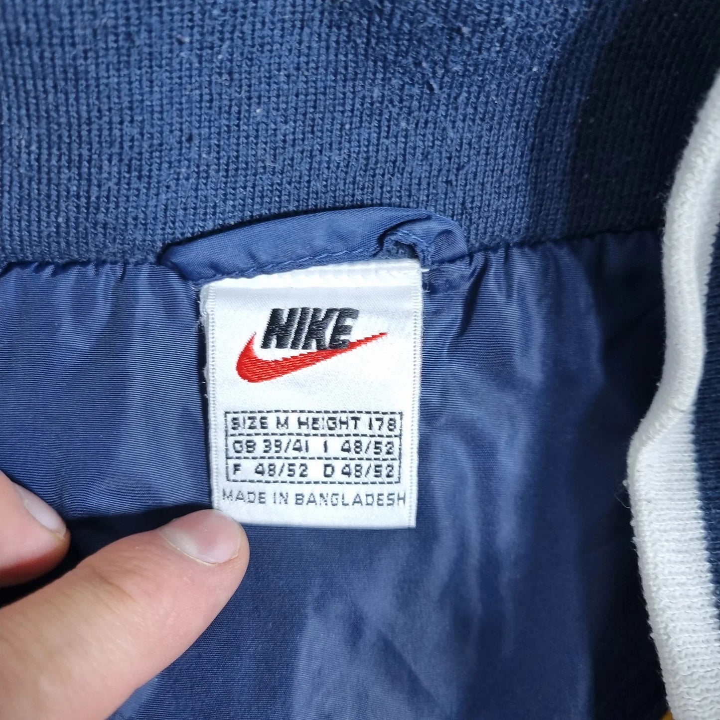 Nike Navy Blue Yellow Windbreaker – Vintage 90s Track Jacket