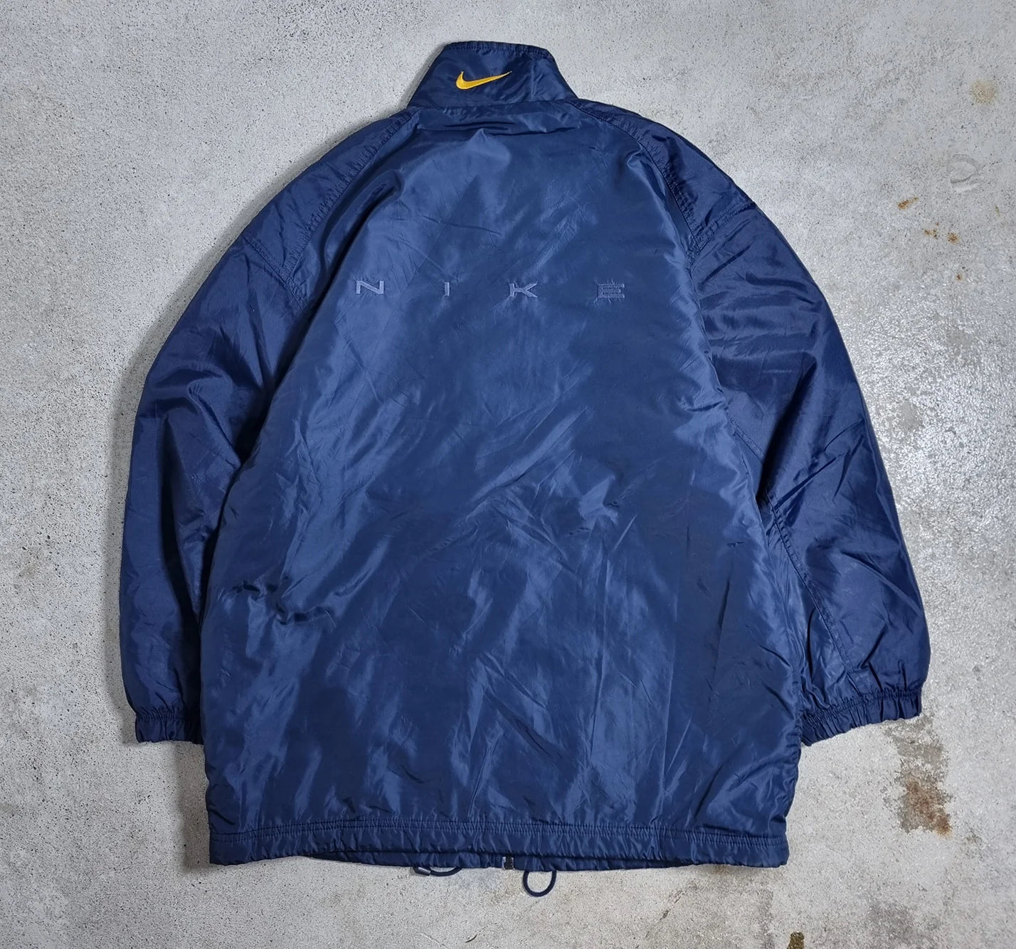 Nike Navy Blue Yellow Windbreaker – Vintage 90s Track Jacket