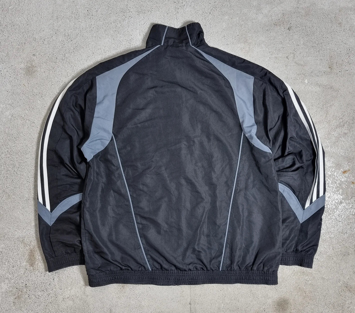 Adidas 3-Stripes Black Grey Track Jacket – Vintage 2000s Sportswear