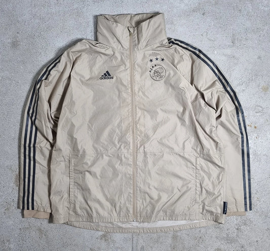 Adidas Ajax Amsterdam Windbreaker Beige – Climastorm 3-Stripes Jacket 2XL