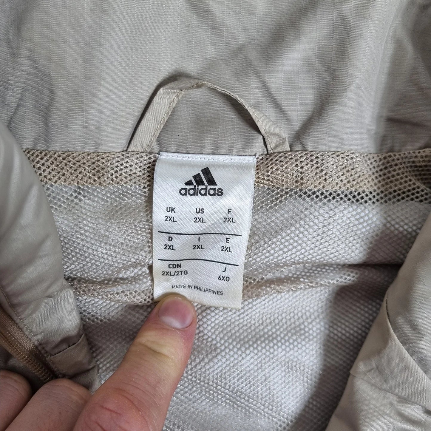 Adidas Ajax Amsterdam Windbreaker Beige – Climastorm 3-Stripes Jacket 2XL