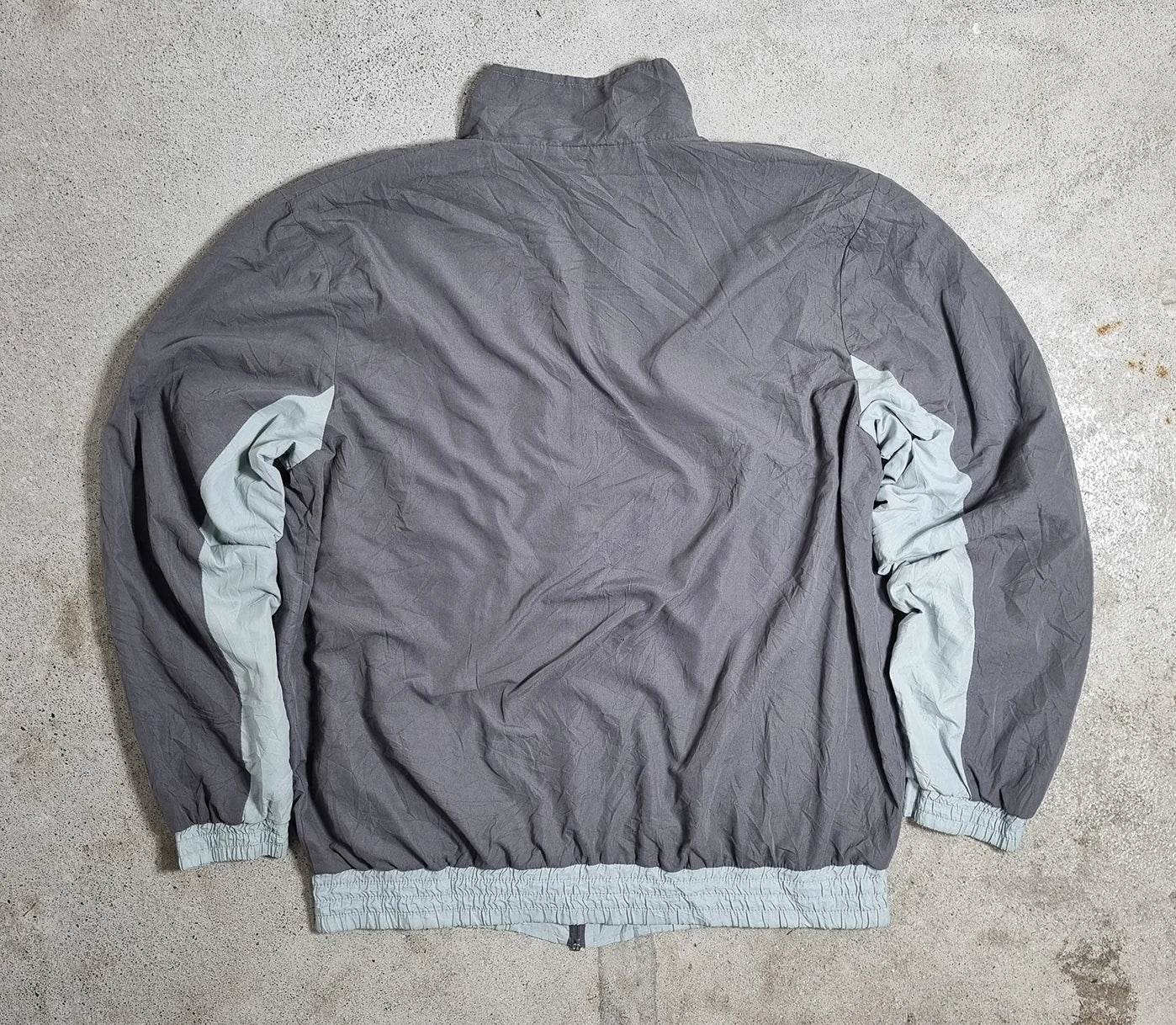 Kappa Windbreaker Vintage 90s – Grey Two-Tone Nylon Track Jacket XXL