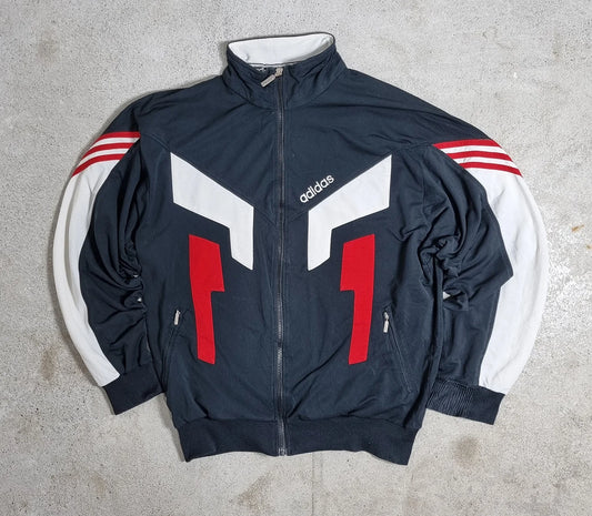 Adidas Training Wear Track Jacket – Vintage 80s/90s Navy White Red Trefoil
