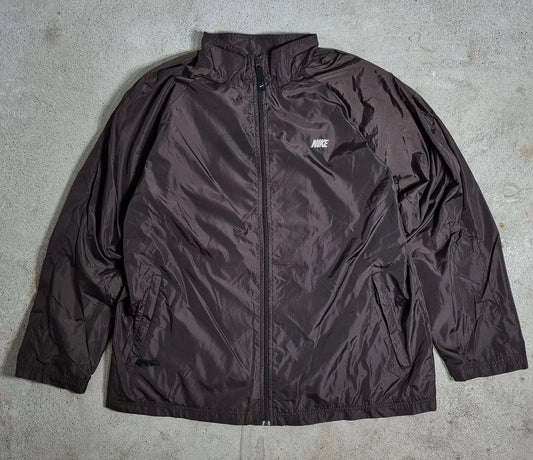 Nike Windbreaker Vintage 2000s – Brown Nylon Jacket 2XL Made in Thailand