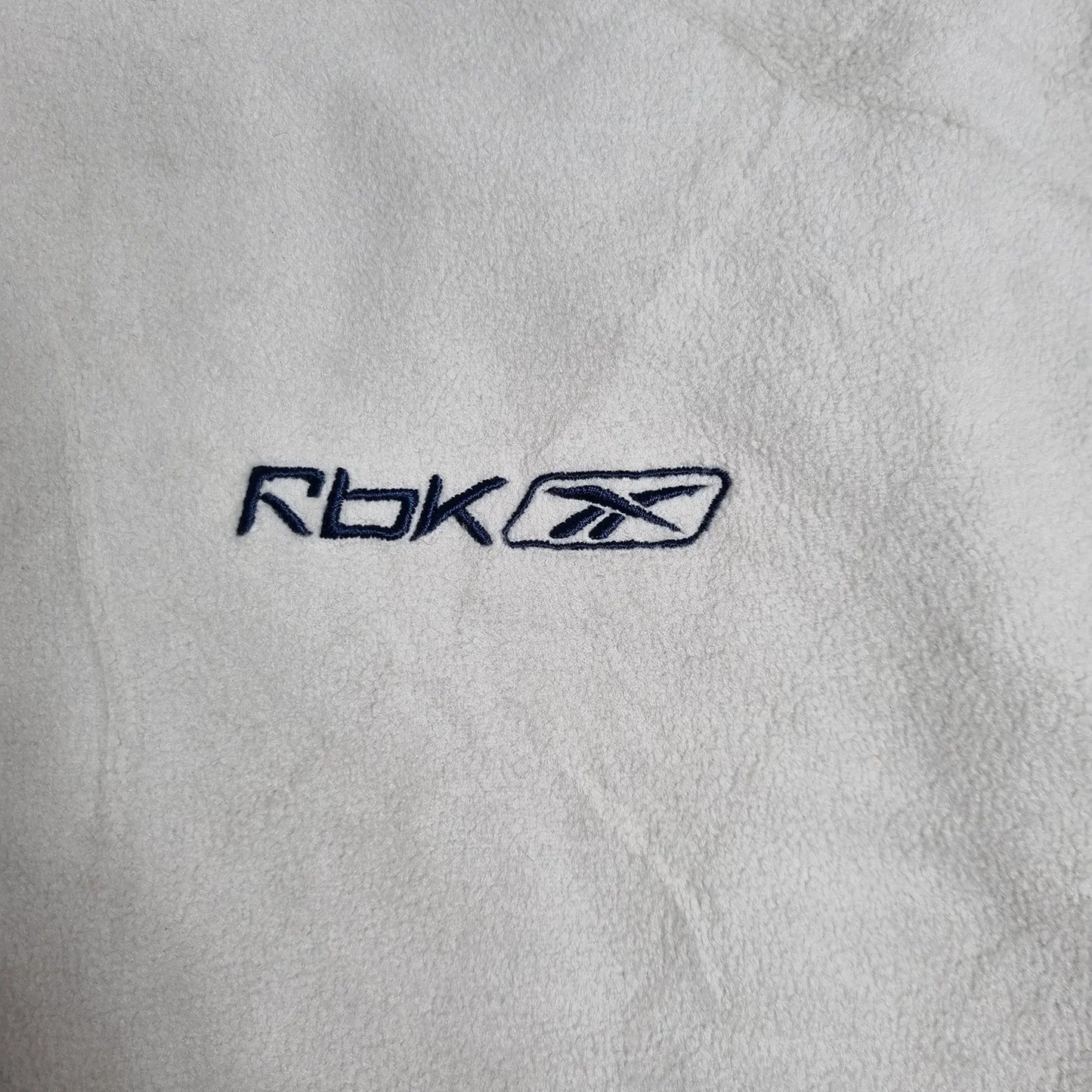 Reebok RBK Reversible Fleece Windbreaker Jacket – White/Navy 2000s Vintage
