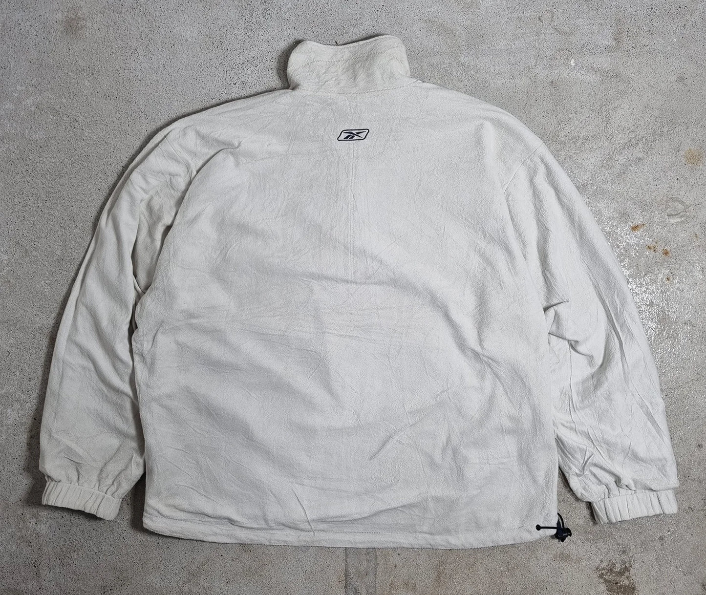 Reebok RBK Reversible Fleece Windbreaker Jacket – White/Navy 2000s Vintage