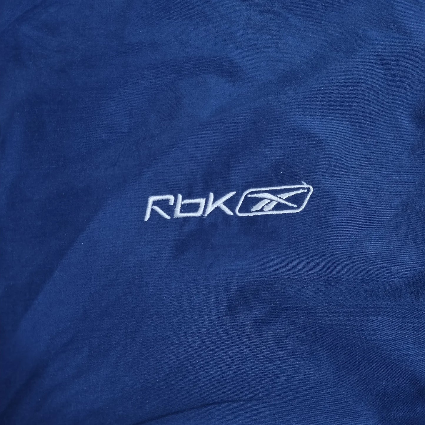 Reebok RBK Reversible Fleece Windbreaker Jacket – White/Navy 2000s Vintage