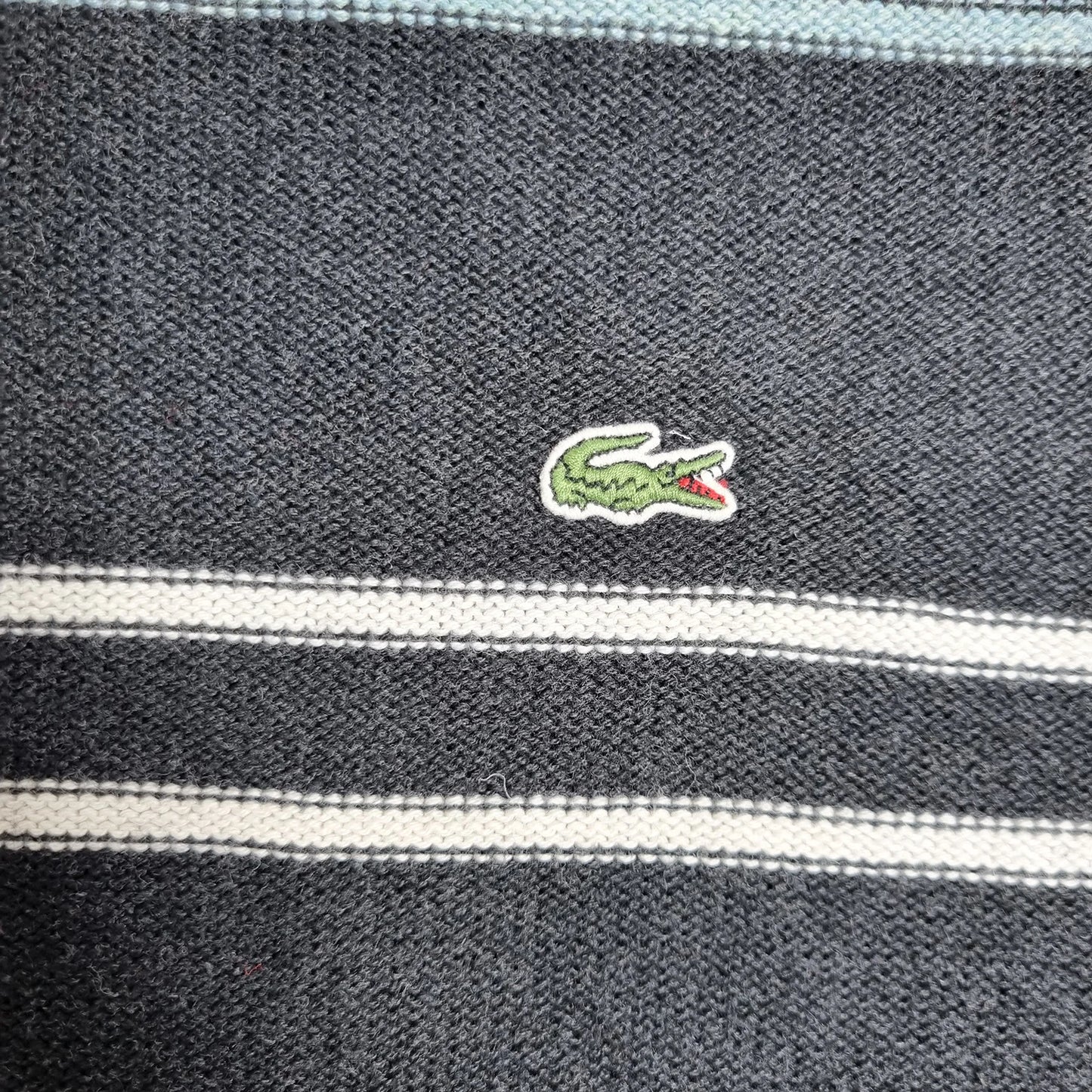 Lacoste Wool Blend Striped Sweater Navy / Multicolor (L)