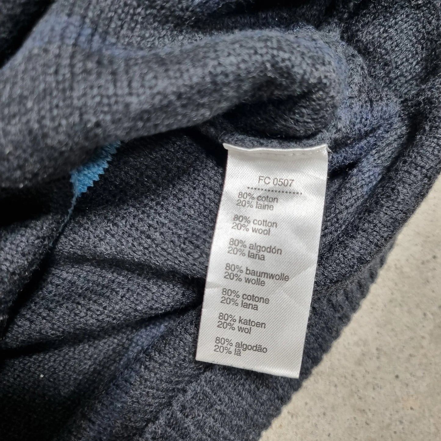 Lacoste Wool Blend Striped Sweater Navy / Multicolor (L)