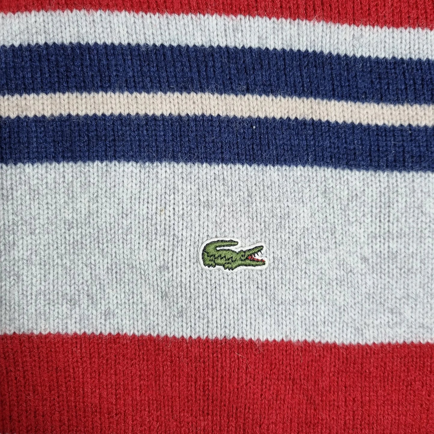 Lacoste Half Zip Striped Sweater Red / Navy / Grey (XXL)