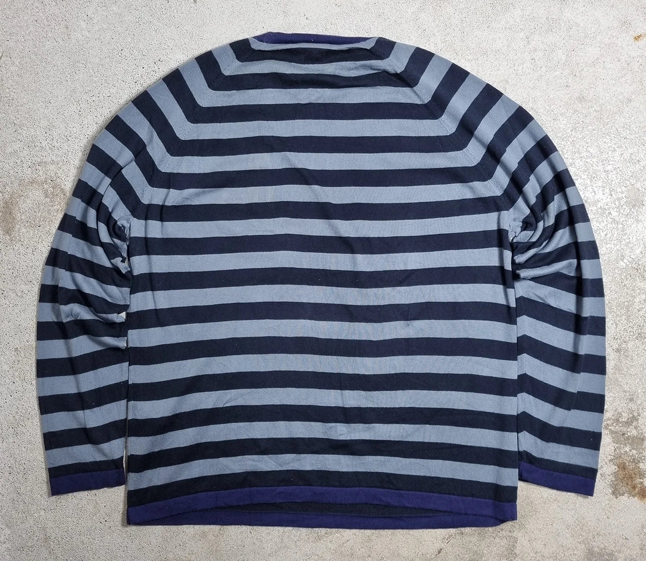 Lacoste “L” Striped Sweater Navy / Grey (XL)