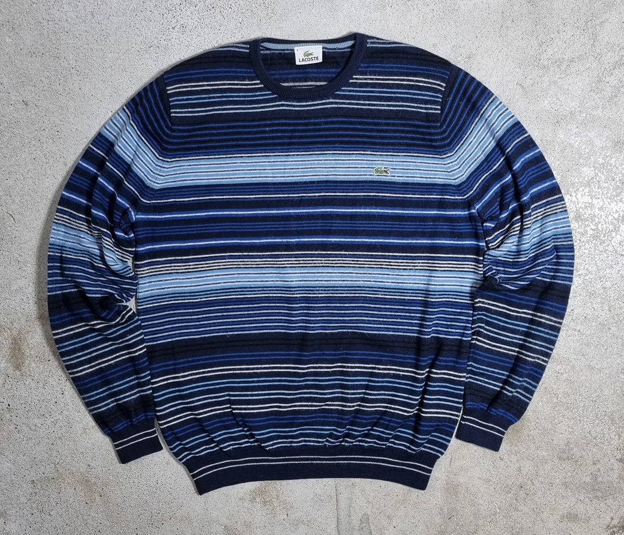 Lacoste Woolmark Vintage Striped Sweater Blue Gradient (M)