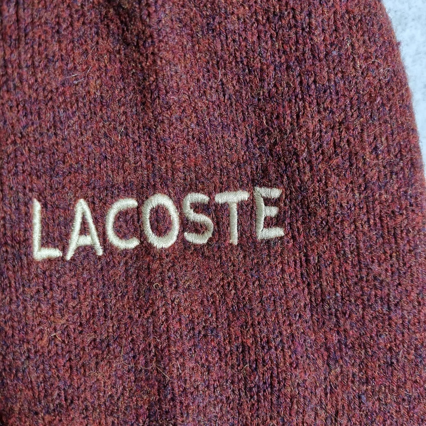 Lacoste Vintage Half-Zip Sweater Brown / Beige Stripe (XL)