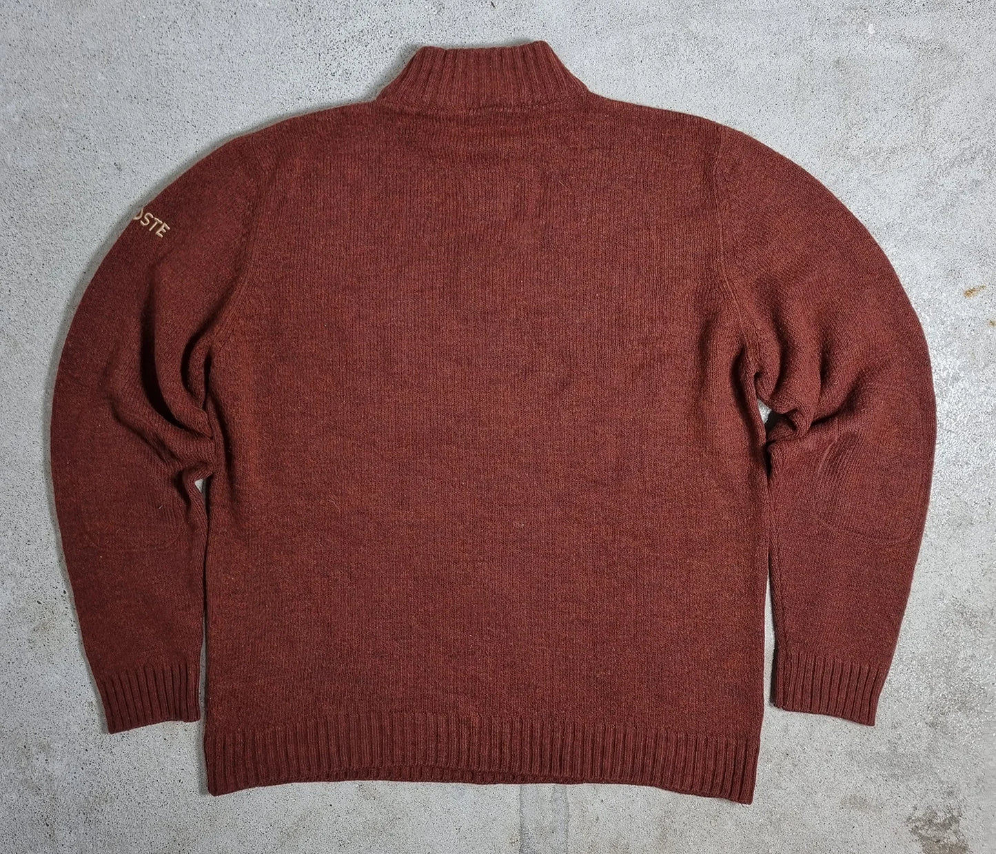 Lacoste Vintage Half-Zip Sweater Brown / Beige Stripe (XL)