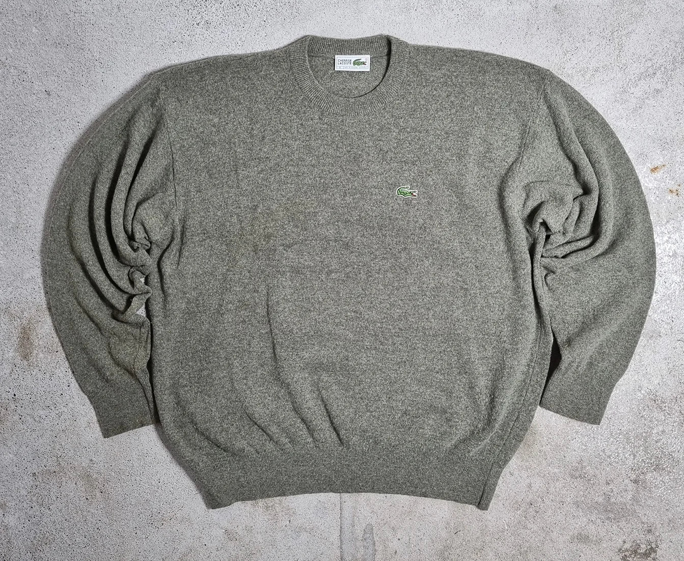 Lacoste Chemise Lambswool Sweater Grey-Green (L) – Made in Spain