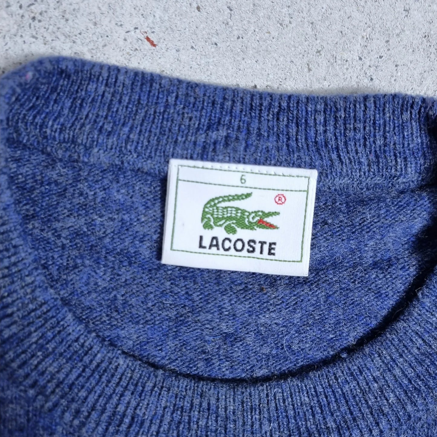 Lacoste Lambswool Sweater Blue Melange (L) – Made in Spain