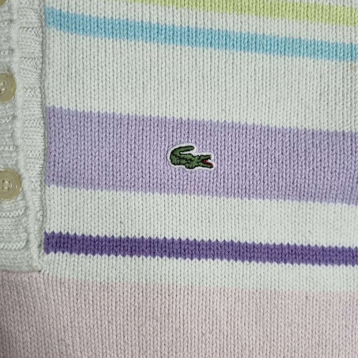 Lacoste Women’s Striped Knit Polo Sweater (FR 42)