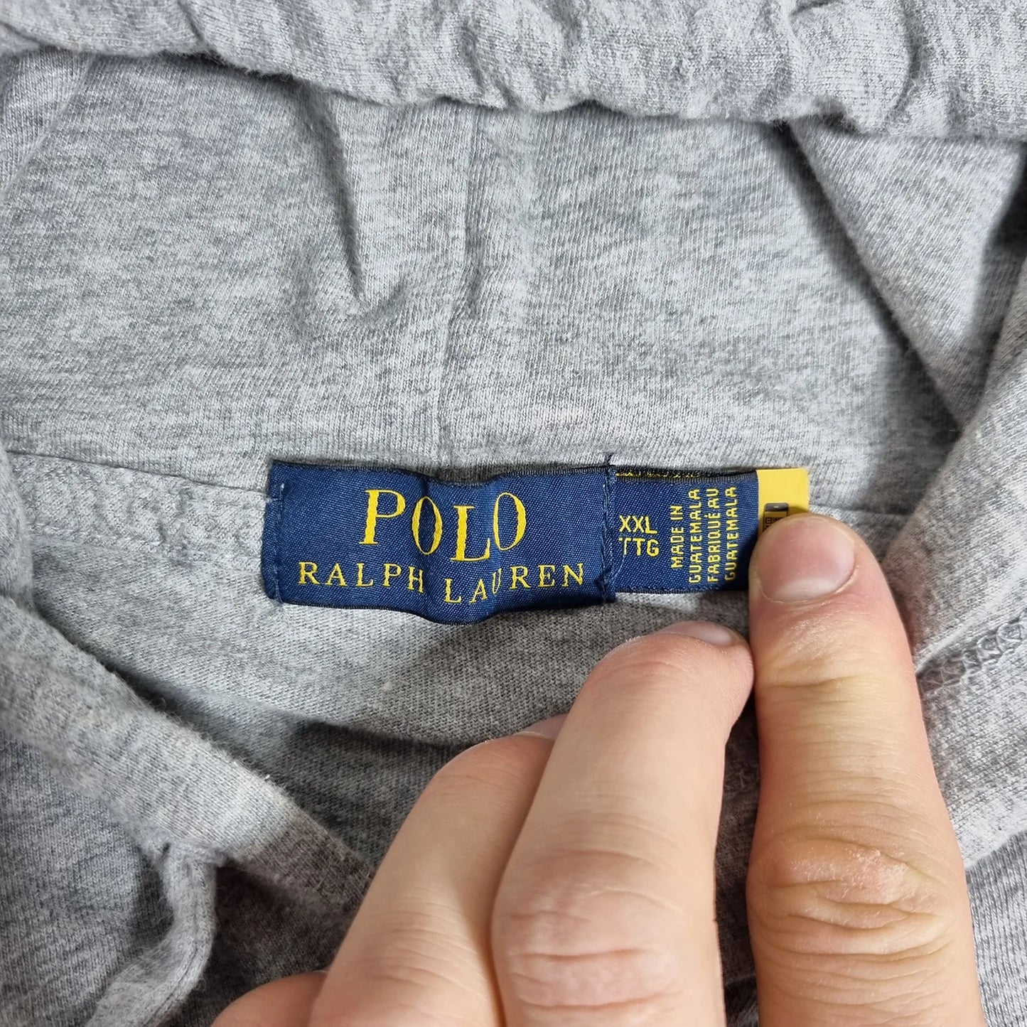 Ralph Lauren Polo Bear Hoodie Longsleeve Grey XXL – Nautical Yellow Jacket Print