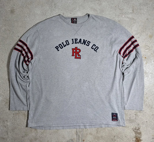 1990s Polo Jeans Co. Ralph Lauren Longsleeve Grey XXL – Collegiate Varsity Style
