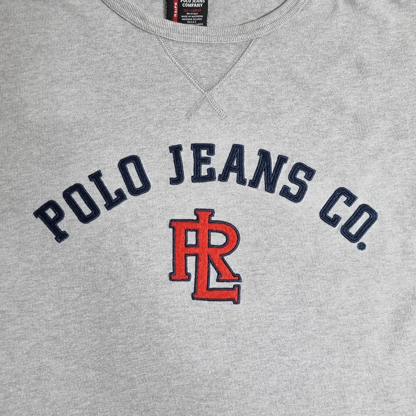 1990s Polo Jeans Co. Ralph Lauren Longsleeve Grey XXL – Collegiate Varsity Style