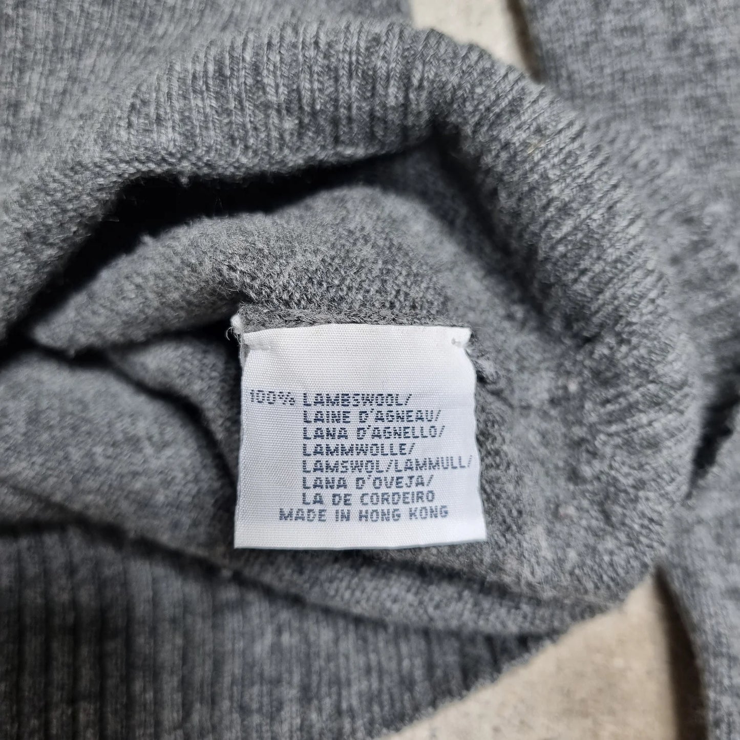 1990s Ralph Lauren Lambswool V-Neck Sweater Grey L – Purple Pony Logo