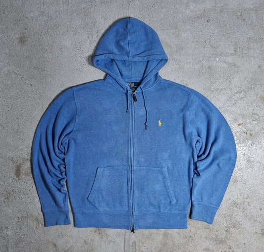 2000s Ralph Lauren Full Zip Hoodie Sky Blue L – Yellow Pony Logo
