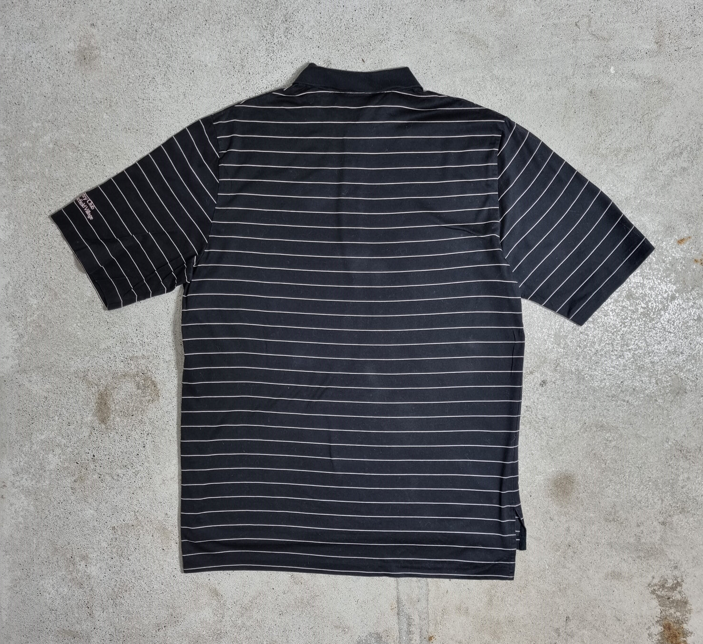 2000s Ralph Lauren Polo Golf Streifen Polo Shirt Pink Pony Schwarz (M)