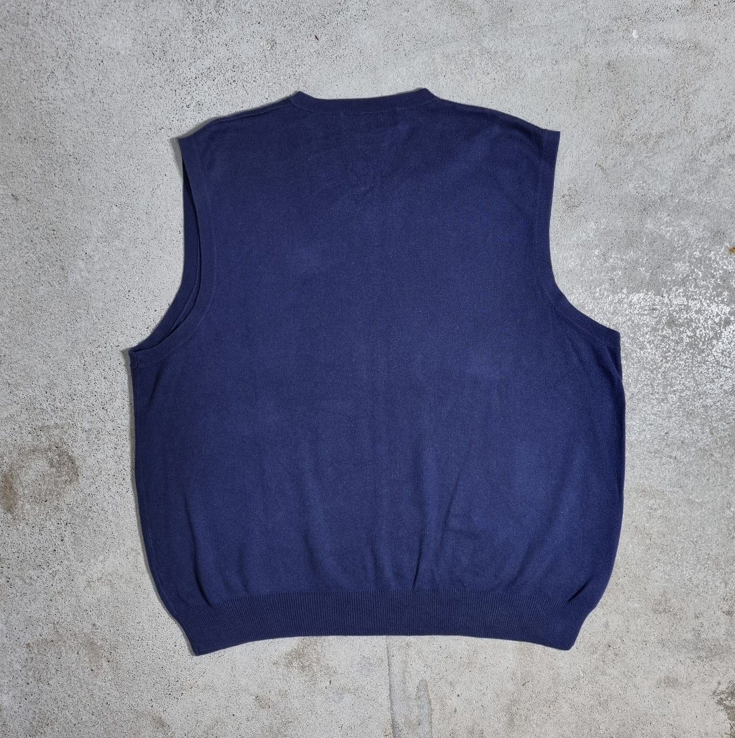 90s Polo Golf Ralph Lauren Strickweste Navy Cotton Knit Vest Red Logo (XL)