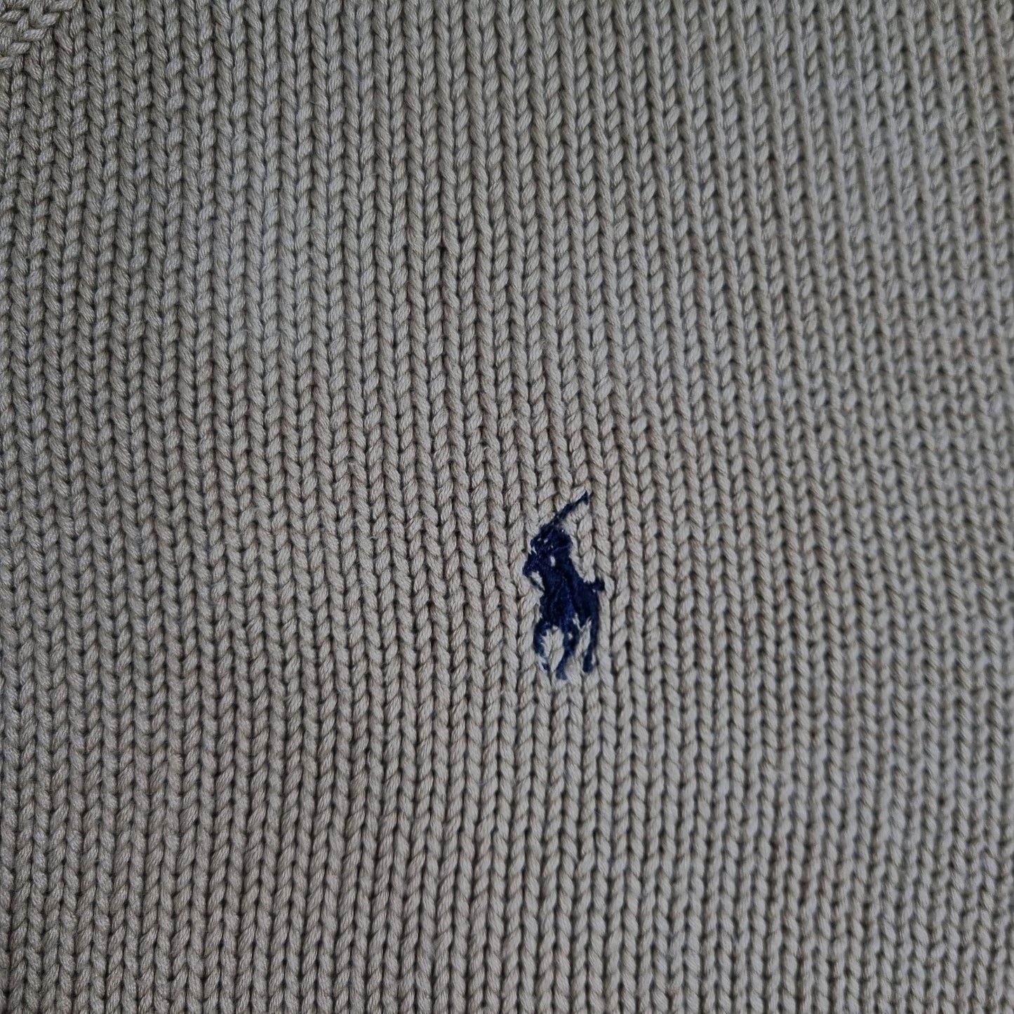 90s Polo by Ralph Lauren Strickweste Sand Beige Cotton Knit Vest (M)