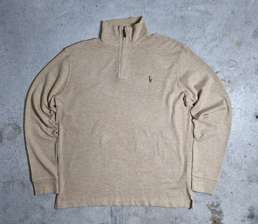 Polo Ralph Lauren Estate Rib Half-Zip Shirt Beige (L)
