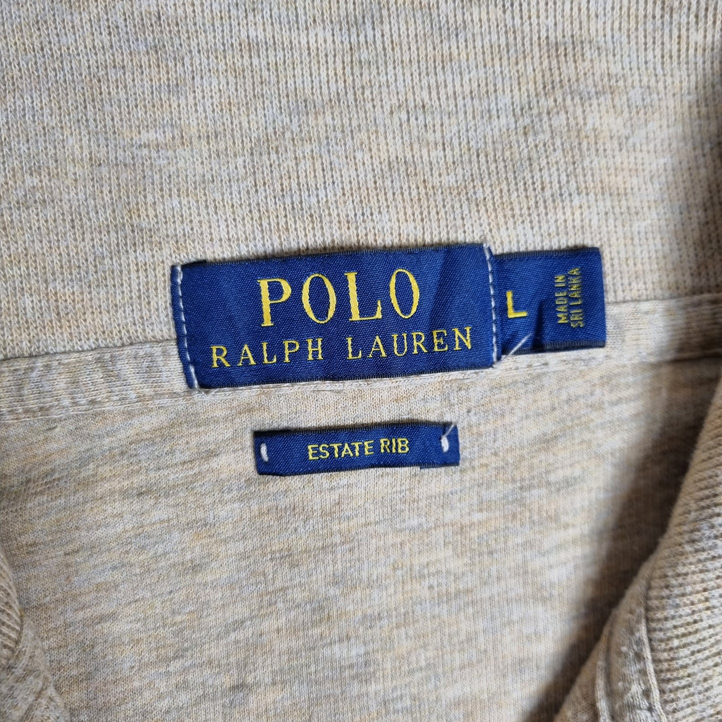 Polo Ralph Lauren Estate Rib Half-Zip Shirt Beige (L)