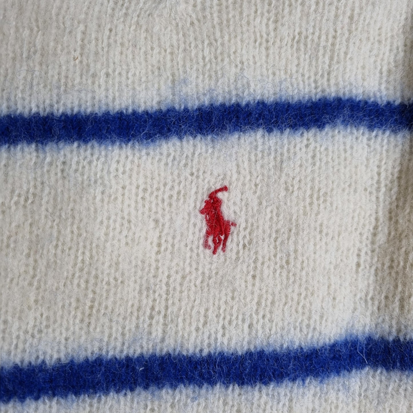 2000s Polo Ralph Lauren Strickpullover Breton Stripe Navy/Grey (S-M)