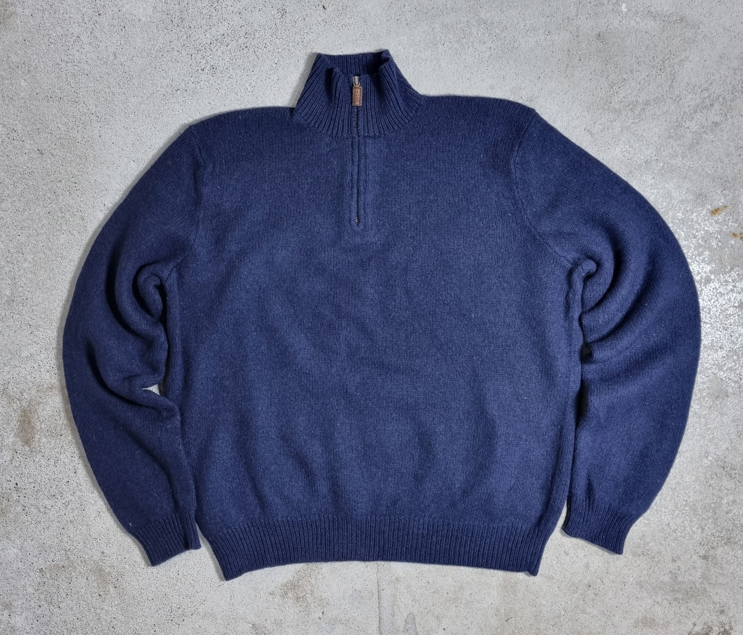 2000s Ralph Lauren Lambswool Half-Zip Sweater Navy (L)