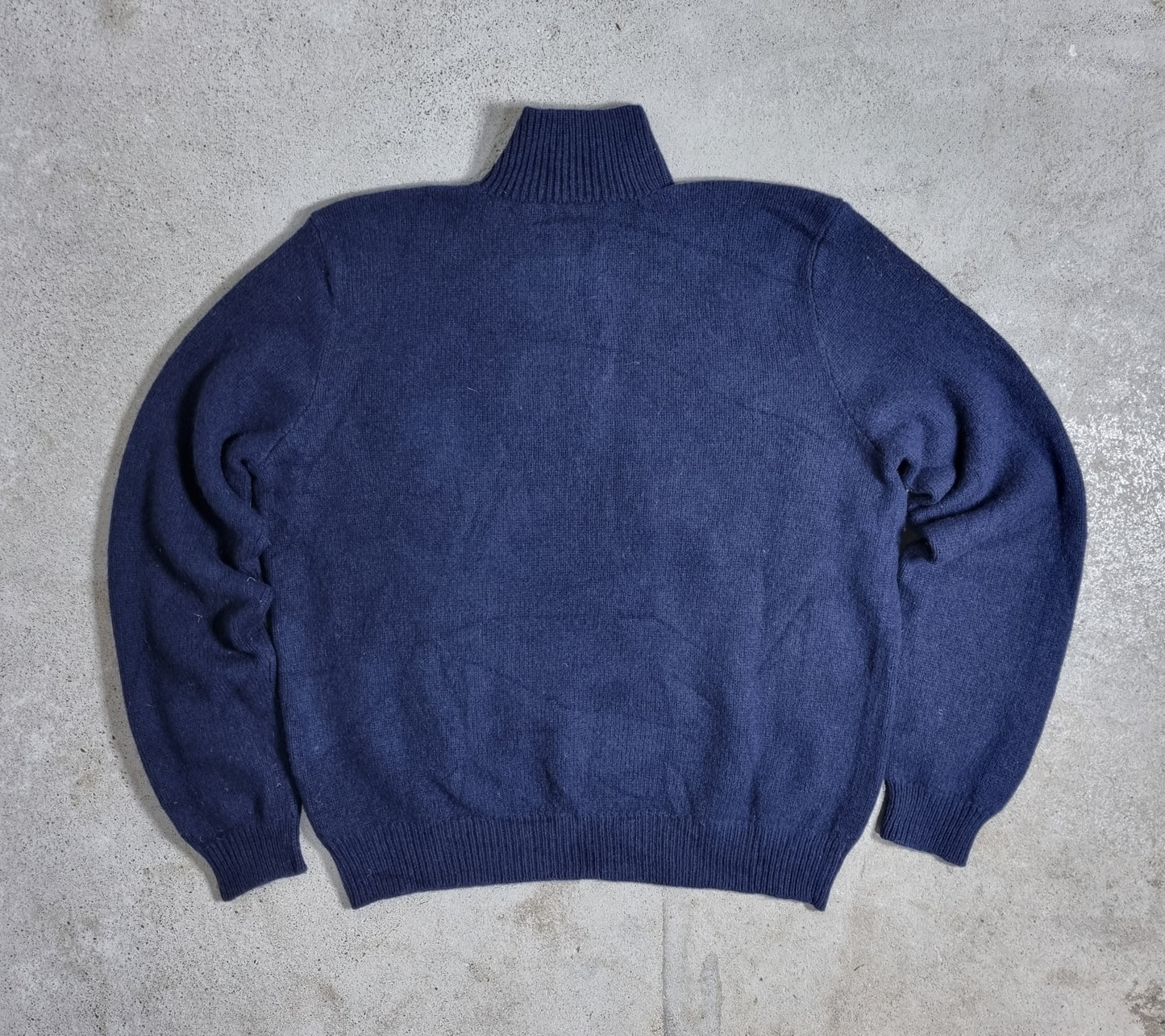2000s Ralph Lauren Lambswool Half-Zip Sweater Navy (L)