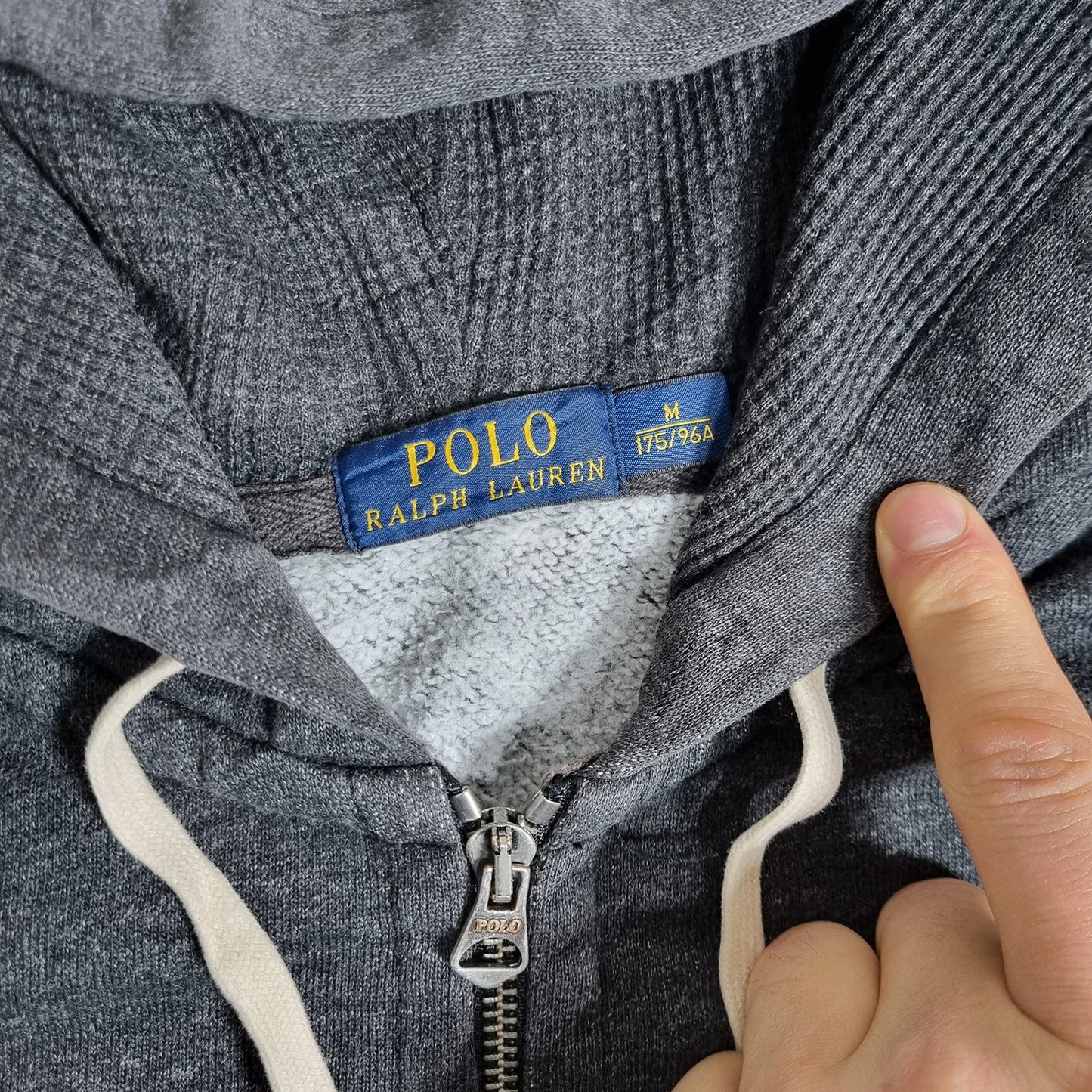 Polo Ralph Lauren Zip Hoodie Charcoal Red Pony (M)