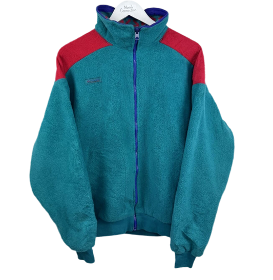 Columbia Zip Jacke Fleece Grün Rot (L)