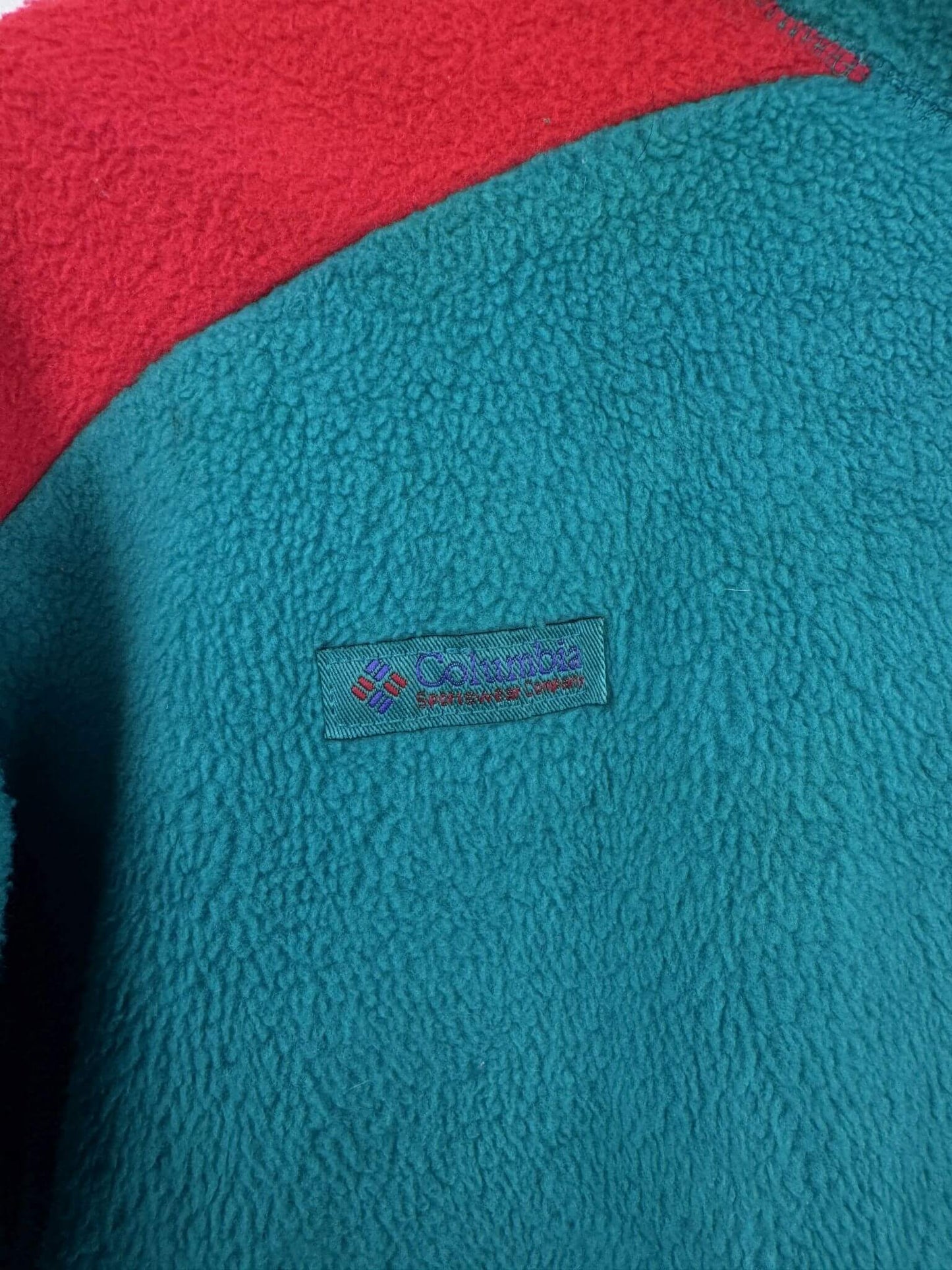 Columbia Zip Jacke Fleece Grün Rot (L)