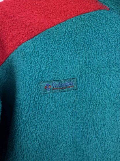 Columbia Zip Jacke Fleece Grün Rot (L)