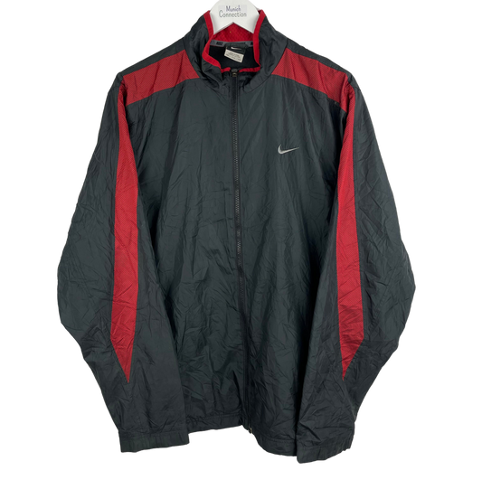 2000s Nike Windbreaker Schwarz Rot Swoosh (XXL)