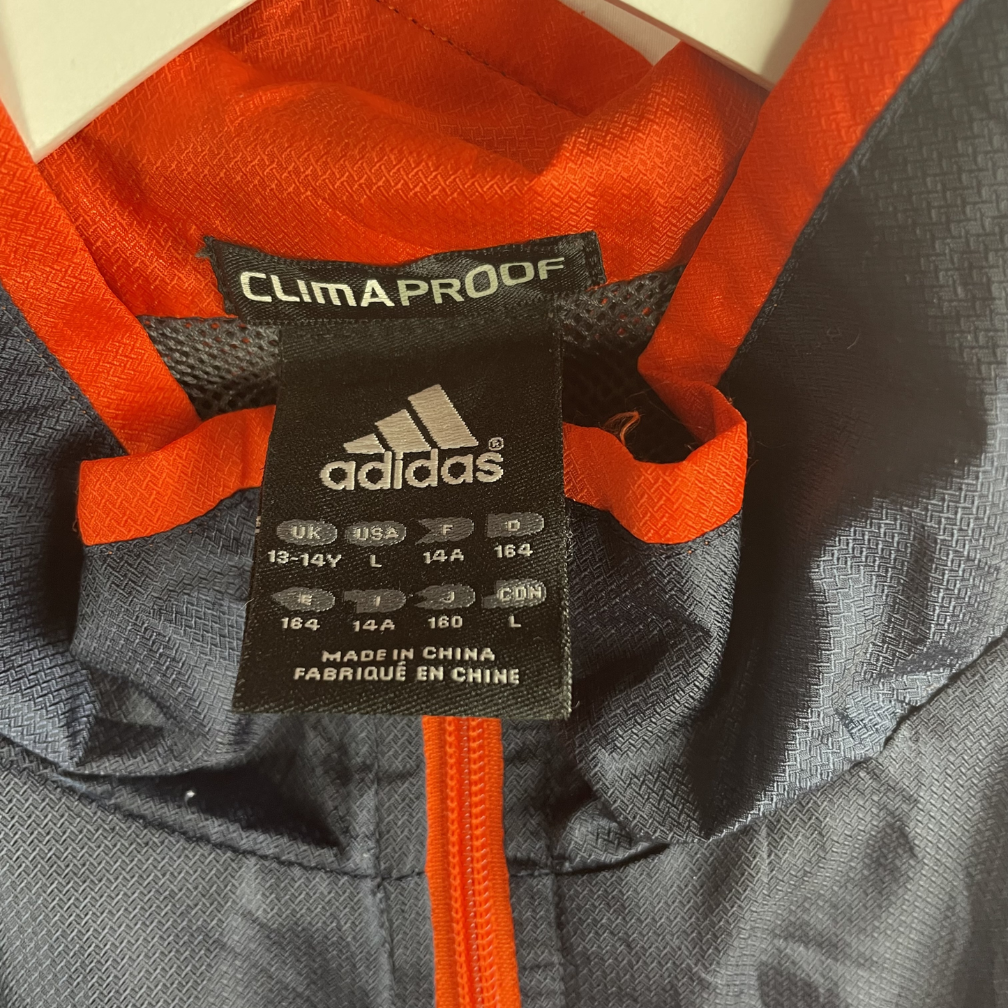 2000s Adidas ClimaProof Funktionsjacke Marine/Orange (XS)