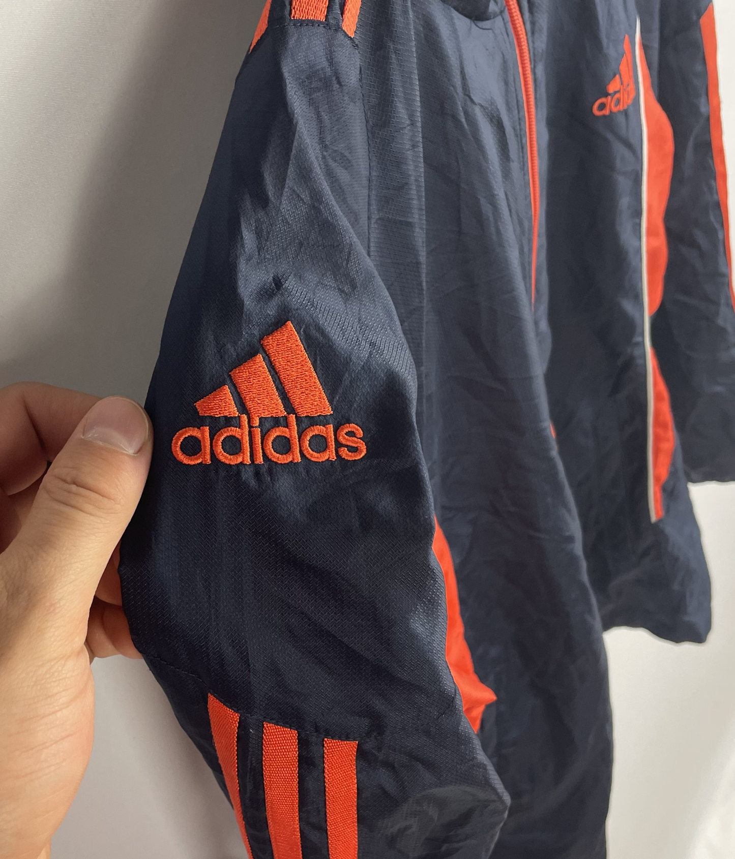 2000s Adidas ClimaProof Funktionsjacke Marine/Orange (XS)