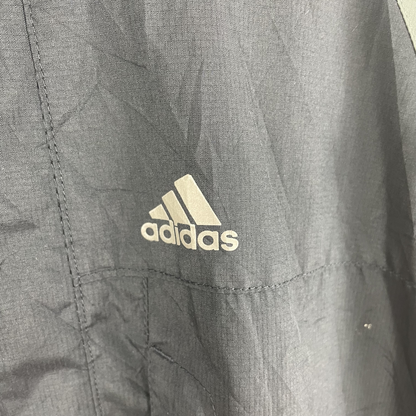 2000s Adidas Funktionsjacke Kapuze Grau Oliv (M)