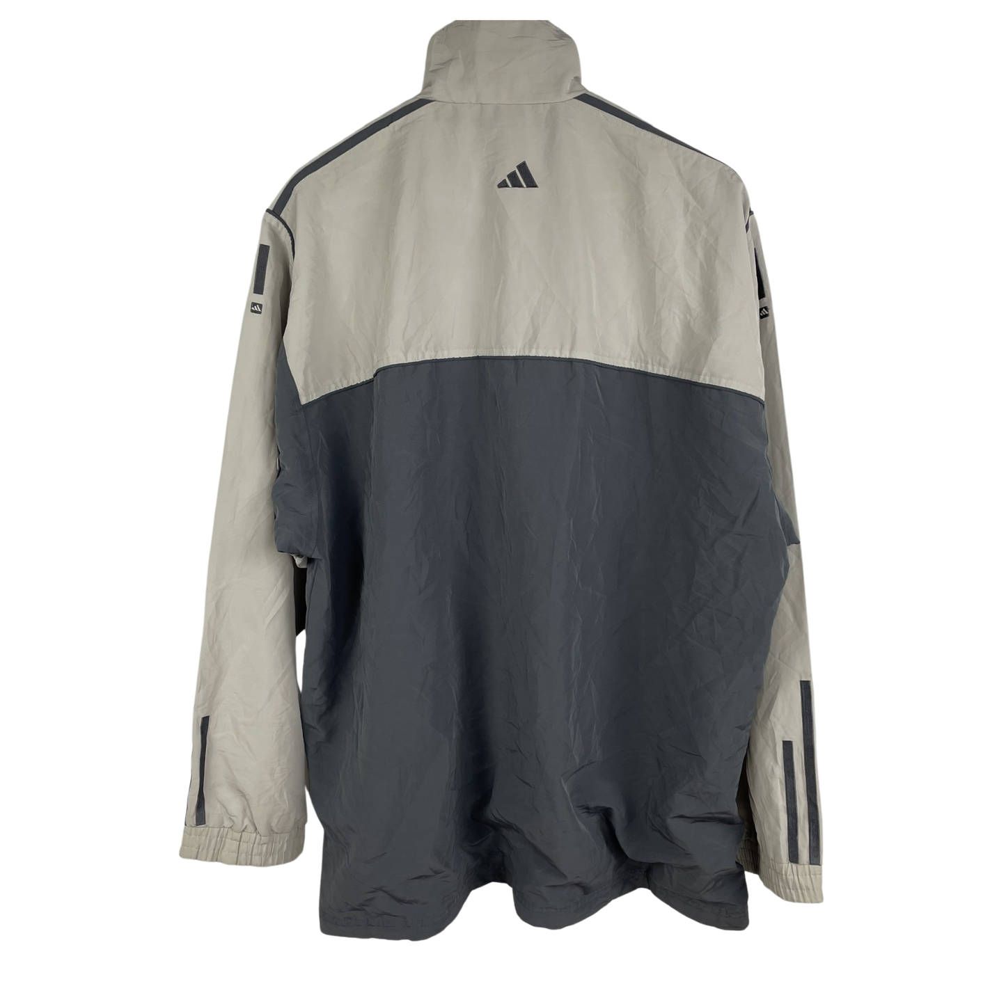 2000s Adidas Windbreaker Grau Zweifarbig (XXL)