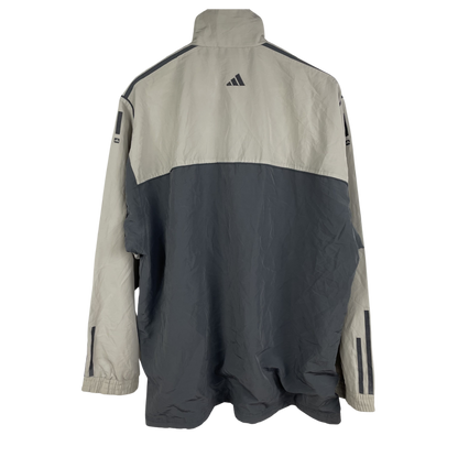 2000s Adidas Windbreaker Grau Zweifarbig (XXL)