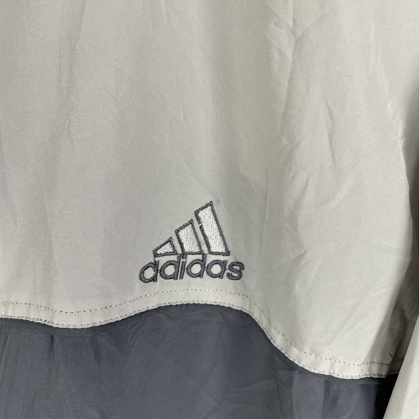 2000s Adidas Windbreaker Grau Zweifarbig (XXL)