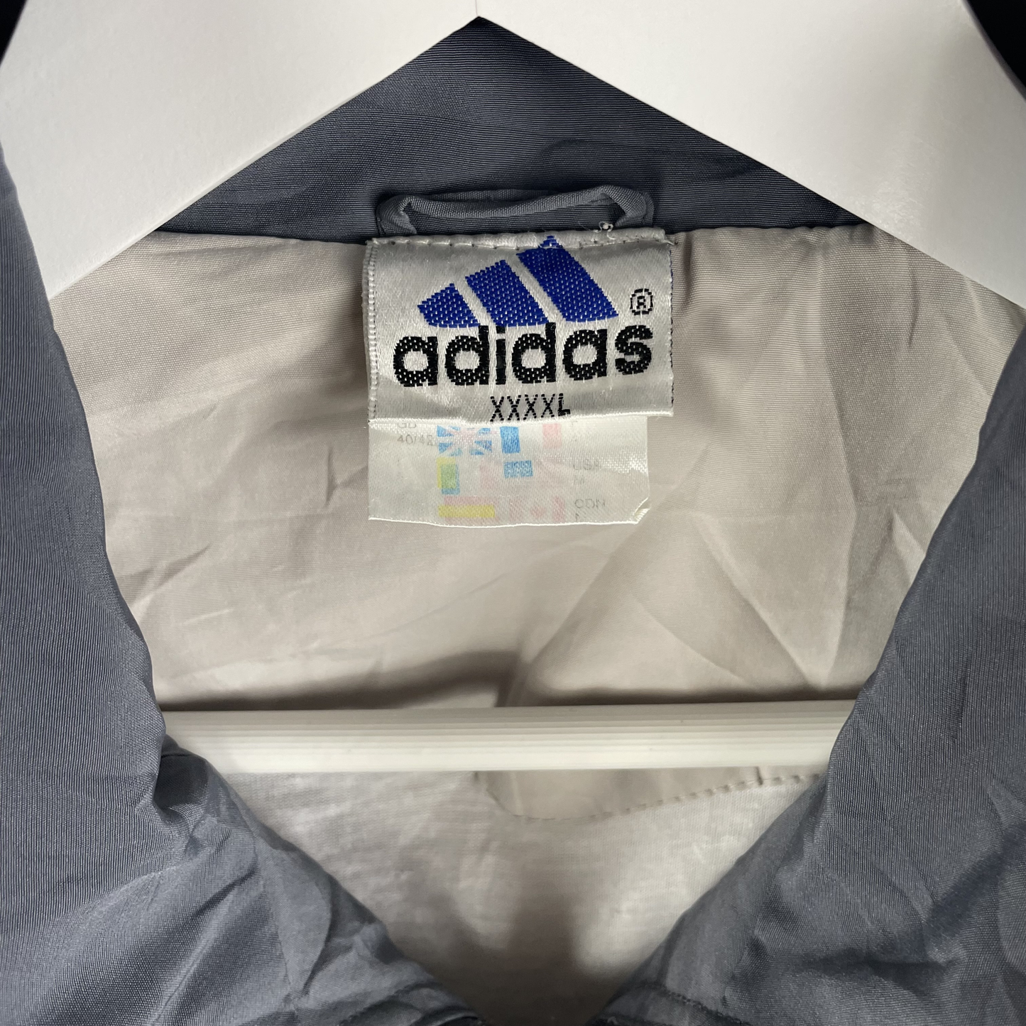 2000s Adidas Windbreaker Grau Zweifarbig (XXL)