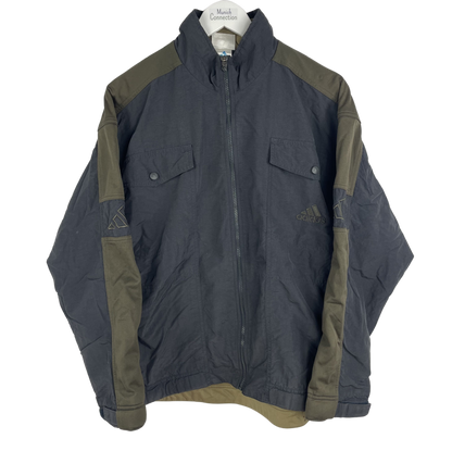 2000s Adidas Utility-Jacke Schwarz/Olive (M)
