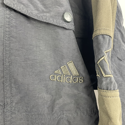 2000s Adidas Utility-Jacke Schwarz/Olive (M)